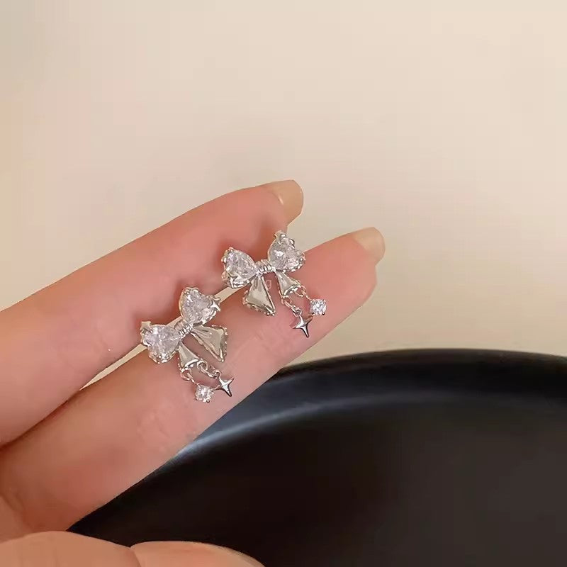 Crystal Bow Stud Earrings