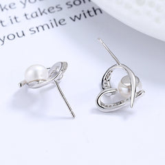 Heart Pearl Earrings