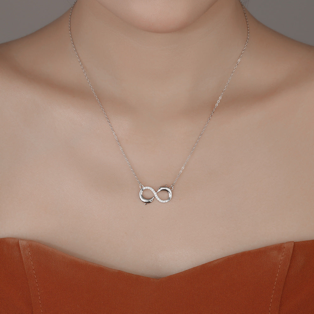 Infinity Dolphin Crystal Necklace