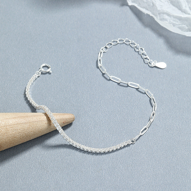 Silver Tennis Linked Bracelet