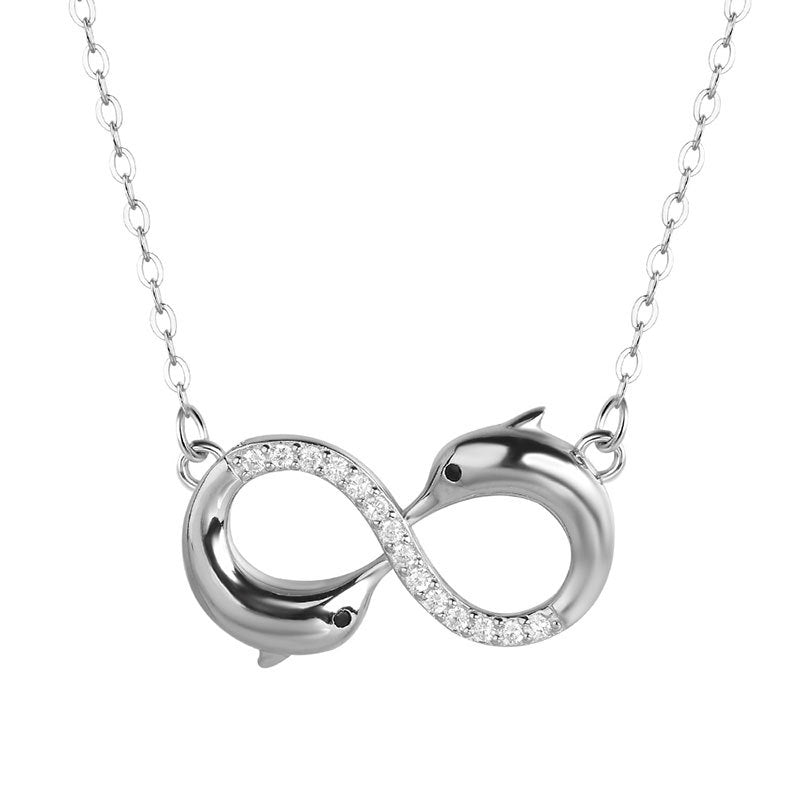 Infinity Dolphin Crystal Necklace