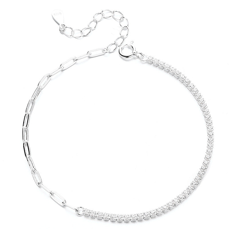 Silver Tennis Linked Bracelet