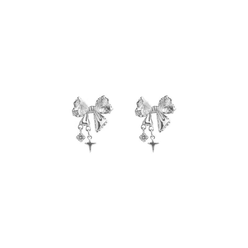 Crystal Bow Stud Earrings