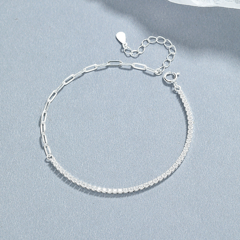 Silver Tennis Linked Bracelet