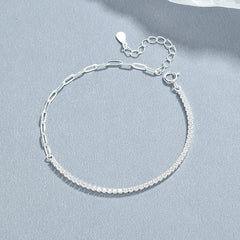Silver Tennis Linked Bracelet