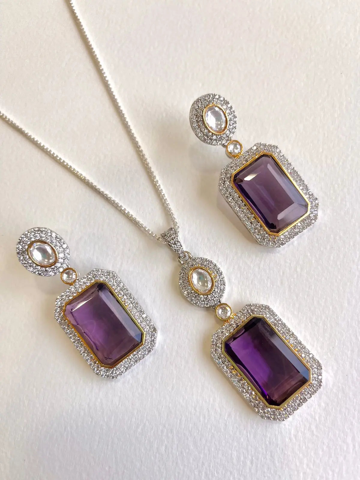 Prism Gem Pendant Set - shopatclassy5