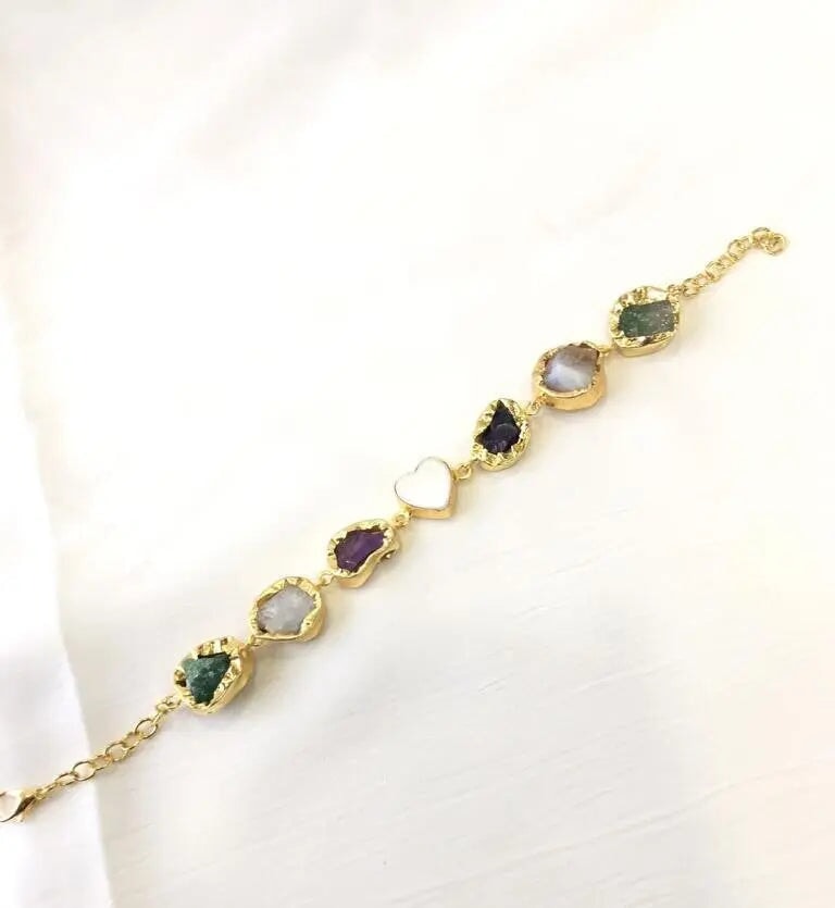 Heart and stone bracelet bracelet My Store purple