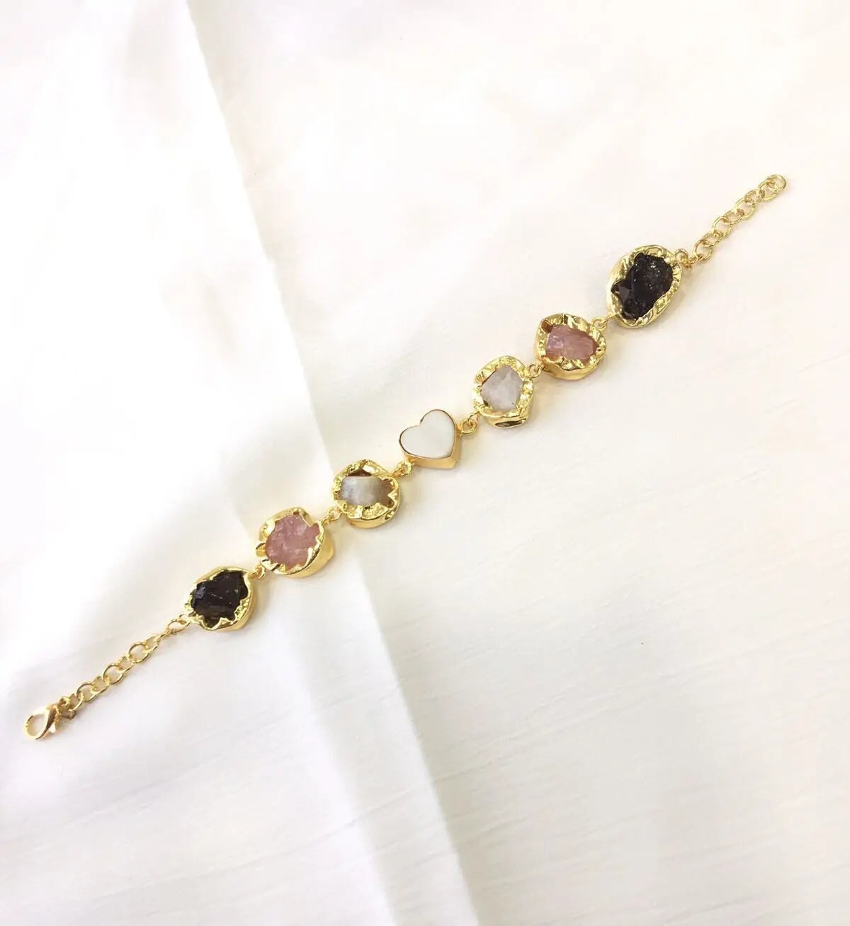 Heart and stone bracelet bracelet My Store white