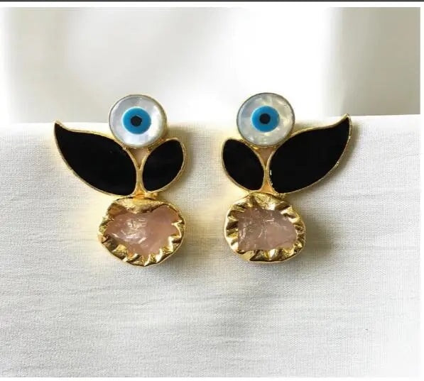 Evil Eye wingers earrings My Store tan