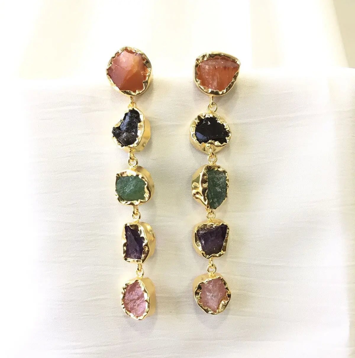 Stone Danglers earrings My Store orange