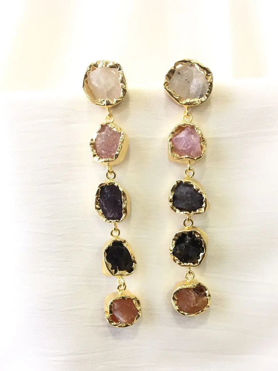 Stone Danglers earrings My Store white