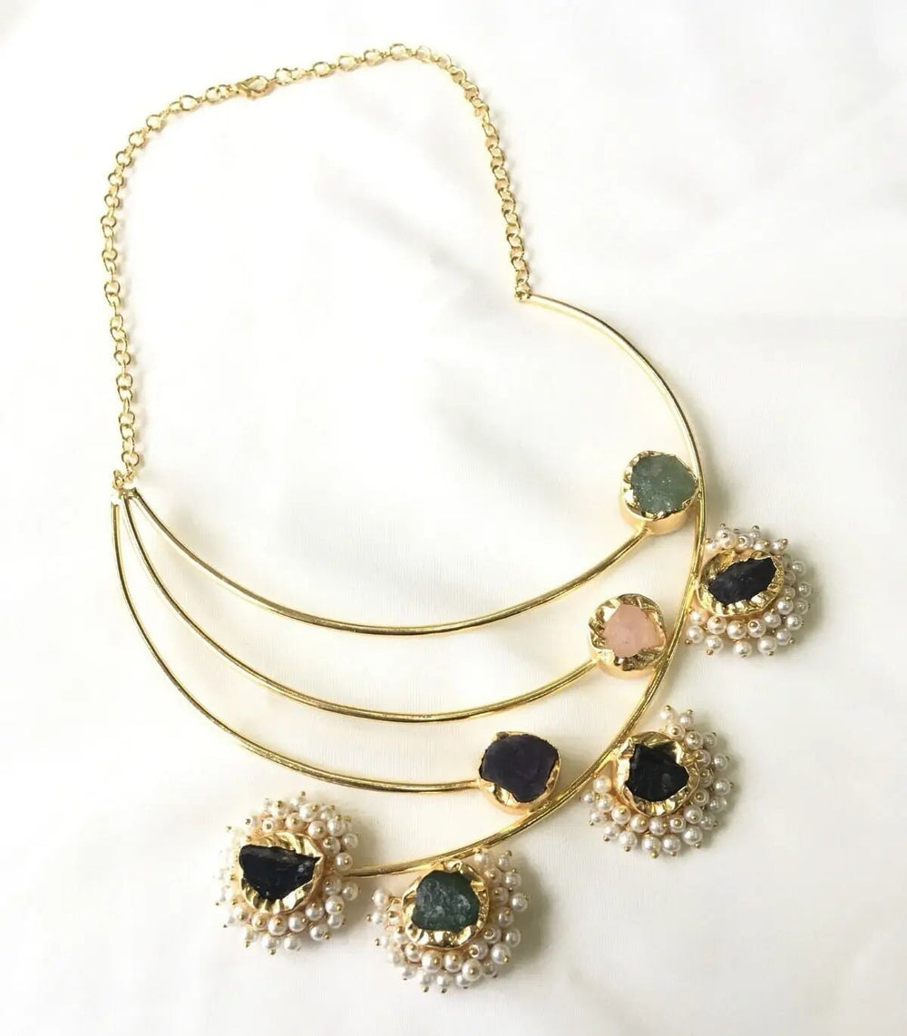 Hasli Pearl Necklace necklace My Store Green