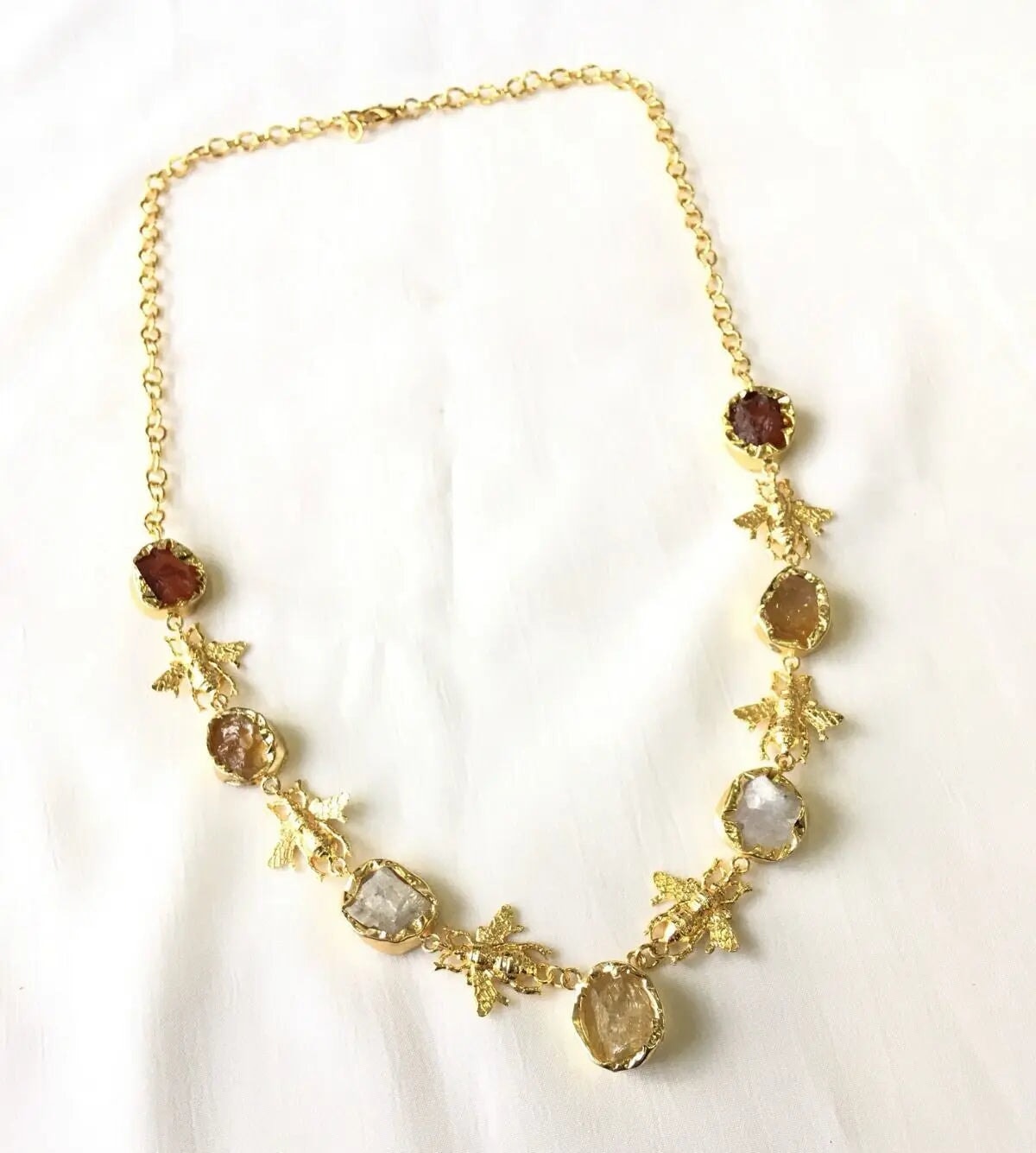 Stone strand neckpiece necklace My Store tan
