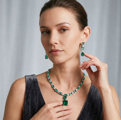 Twin Sparklets Radiant Halo Necklace