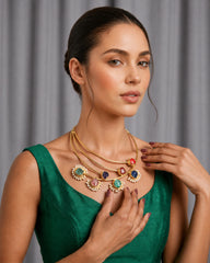 Hasli Pearl & Raw Gemstone Statement Necklace