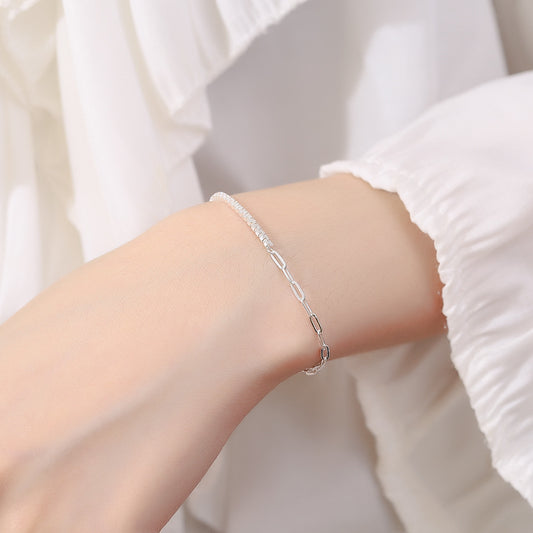Silver Tennis Linked Bracelet