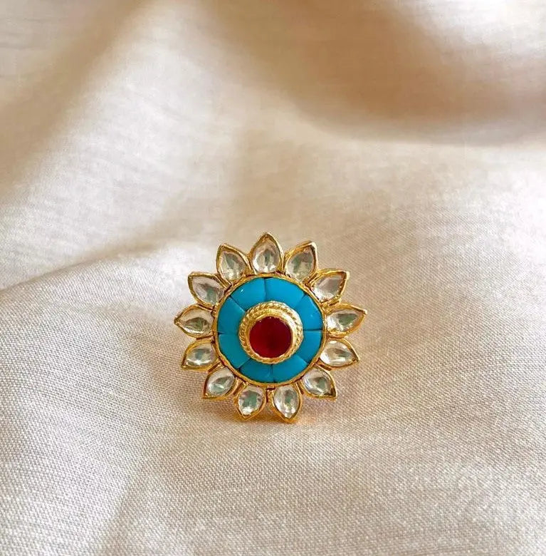 Bloom kundan ring - shopatclassy5