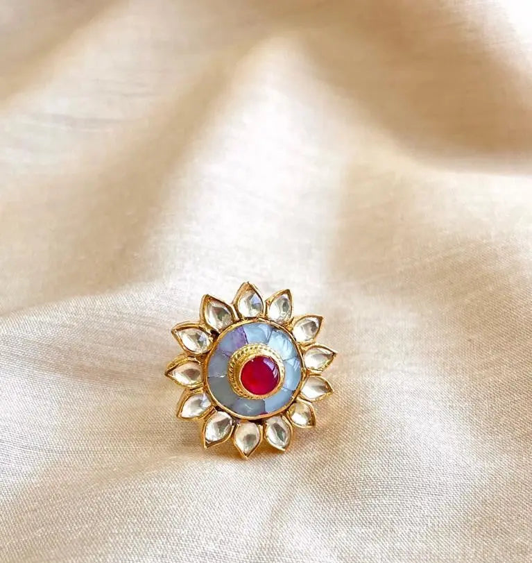 Bloom kundan ring - shopatclassy5