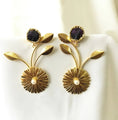 Load image into Gallery viewer, Golden Bloom Drops earrings My Store Black 
