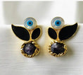 Load image into Gallery viewer, Evil Eye wingers earrings My Store black 
