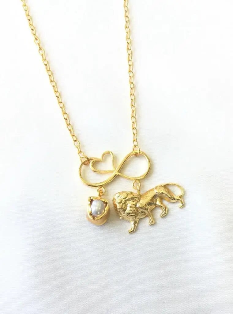 Zodiac lover-Leo necklace My Store Gold Finish 