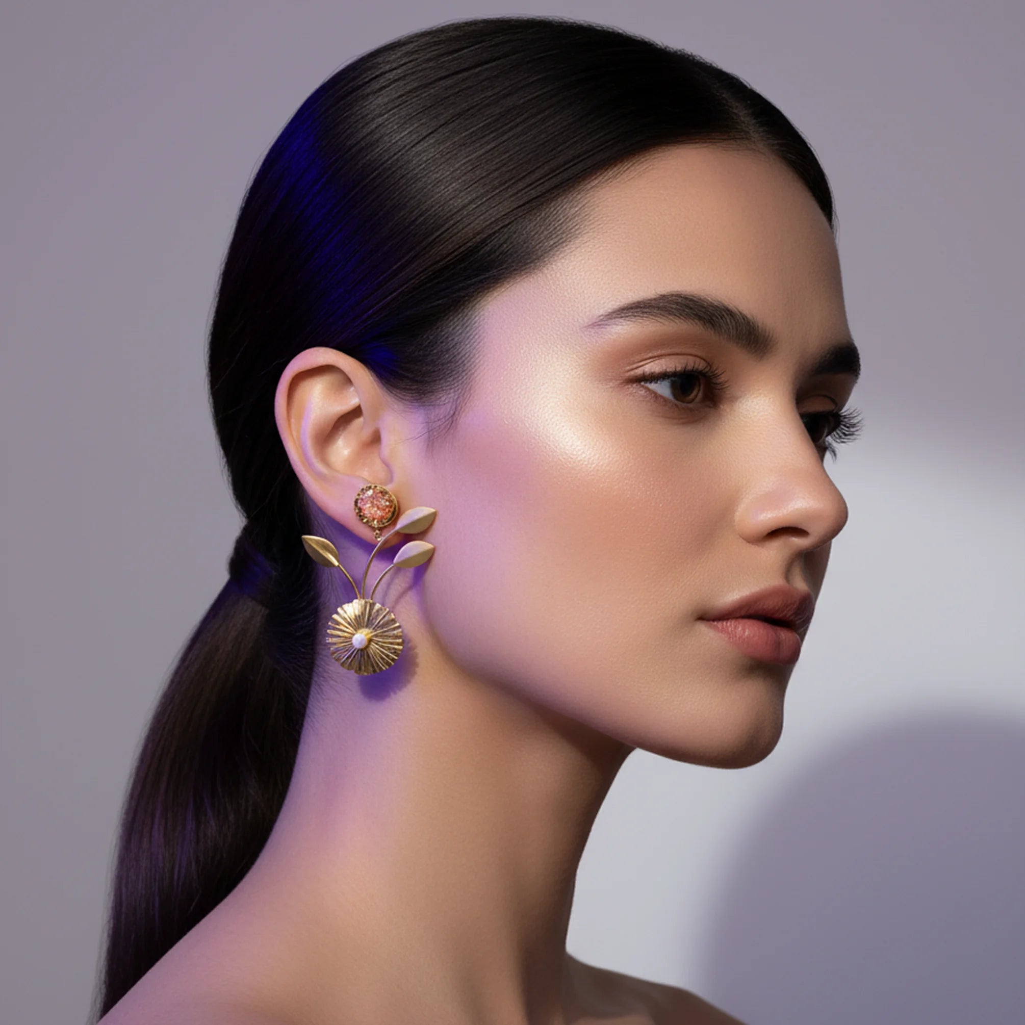 Golden Bloom Drops Earrings