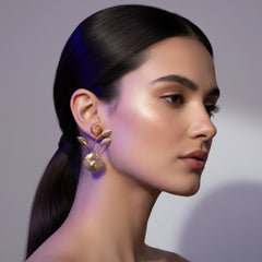 Golden Bloom Drops Earrings