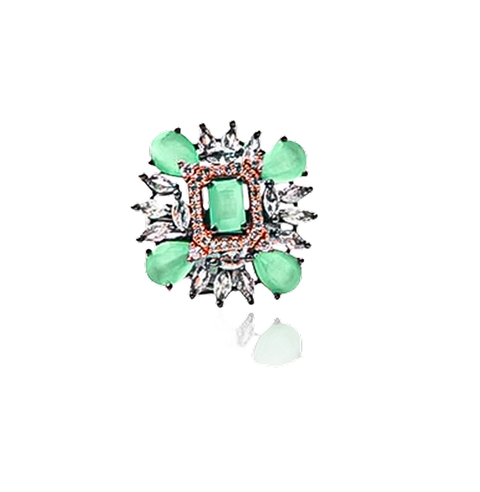 Emerald glow cut Ring