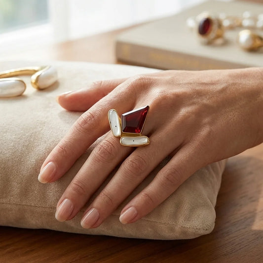 Pearly Prism Ring