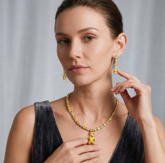 Twin Sparklets Radiant Halo Necklace