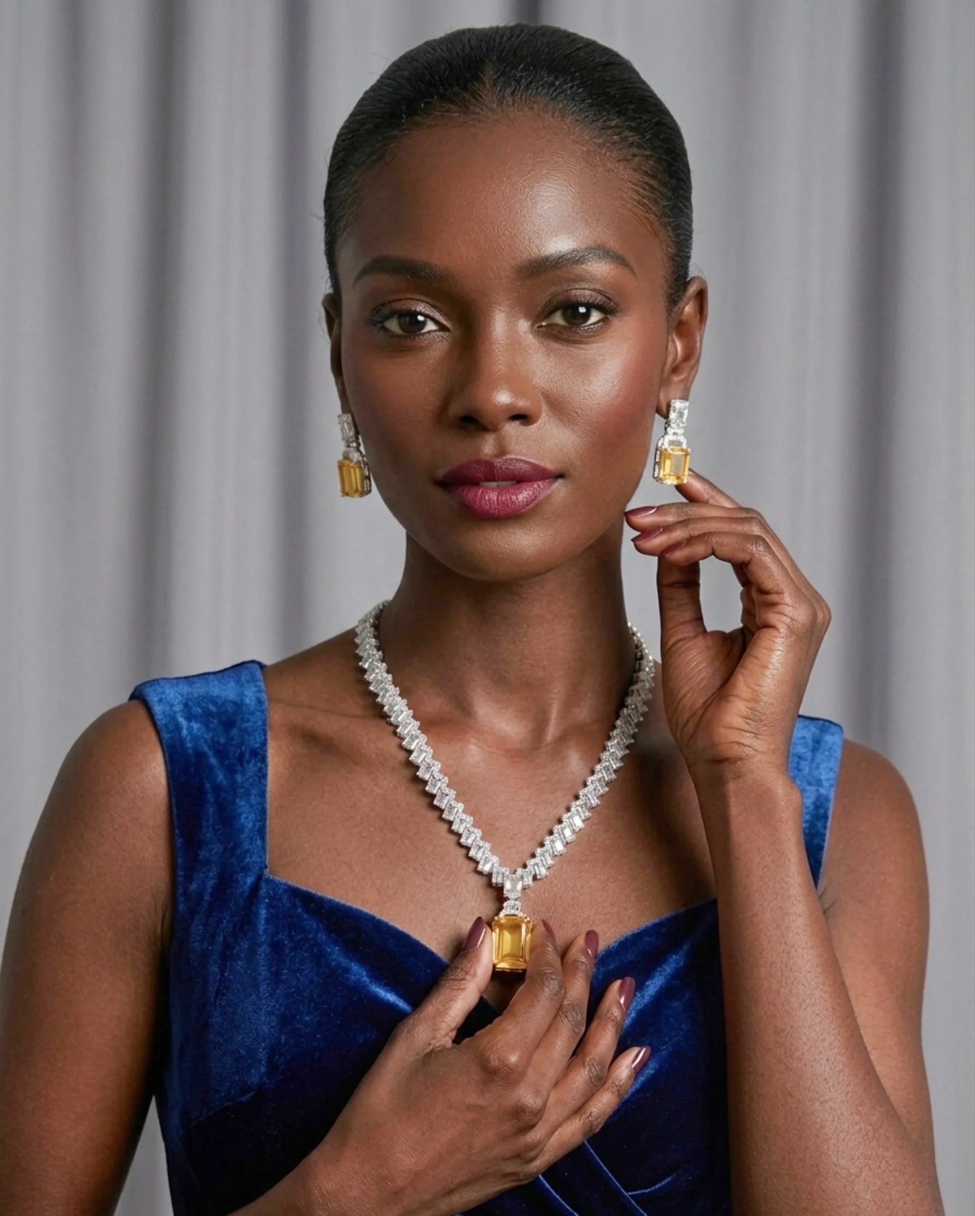 Monalisa Radiant Rectangle Statement Necklace