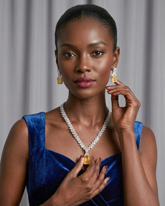 Monalisa Radiant Rectangle Statement Necklace