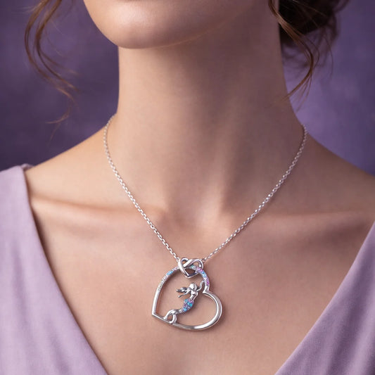 Hearts and Rainbow Mermaid Duo Necklace