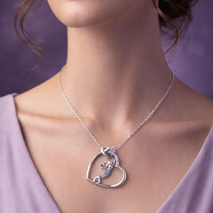 Hearts and Rainbow Mermaid Duo Necklace