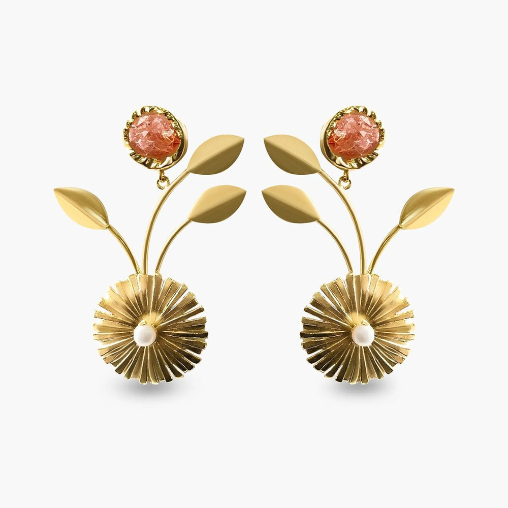 Golden Bloom Drops Earrings