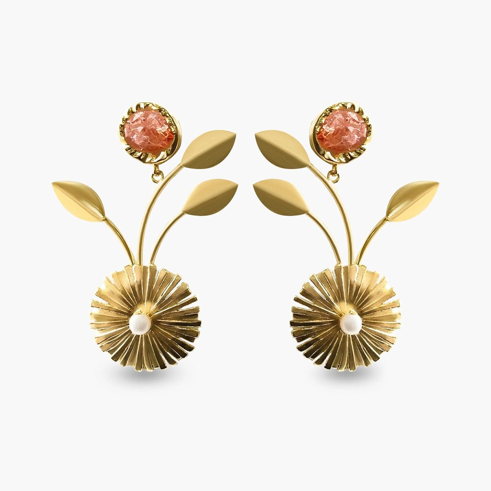 Golden Bloom Drops Earrings